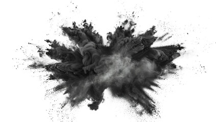 Wall Mural - Black Smoke Explosion Transparent Background