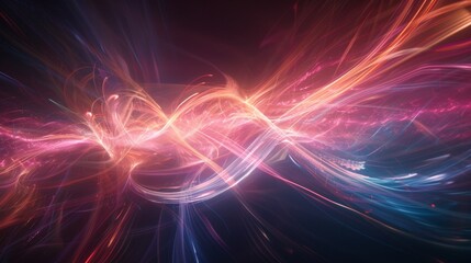 Wall Mural - Abstract Light Streaks in Pink, Orange, and Blue Hues