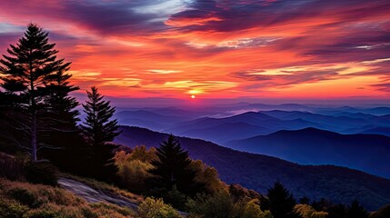 Canvas Print - mountains blue ridge parkway nc