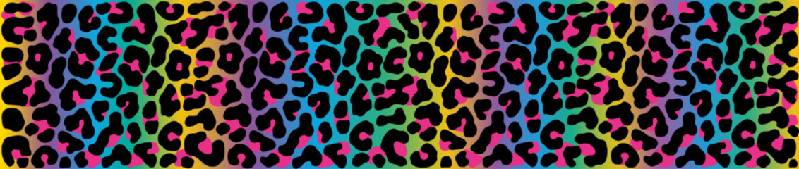 Leopard spotted print vector seamless pattern, animal background, wild cat texture, spots on multikolor background. 