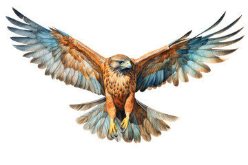 Canvas Print - PNG Majestic hawk soaring wings spread