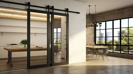 Wall Mural - modern interior barn doors