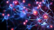 © Ai Stock Lab - Neurons with glowing synapses in a neural network, showcasing electrical impulses and neural connections in the brain.