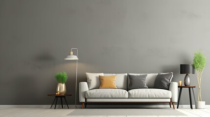 Wall Mural - living gradient grey