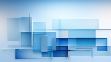 Wall Mural - shapes modern light blue background