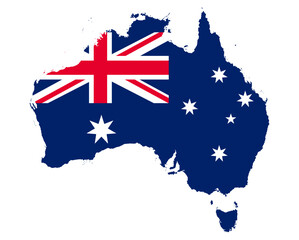 Sticker - Australia flag map contour vector illustration