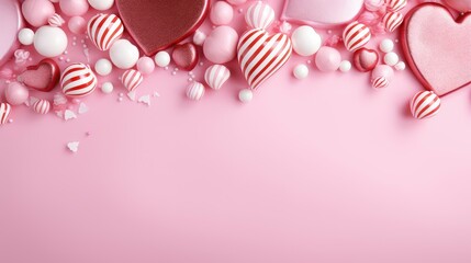 Wall Mural - striped pink valentine background