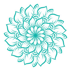 Sticker - Circular pattern floral ornamental mandala outline for coloring bok pages