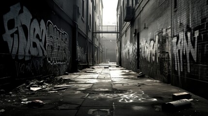 Poster - alleyway gray grunge