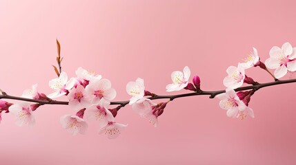 Canvas Print - blossom flowers pink background