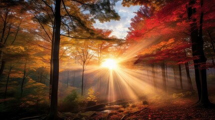 Poster - vibrant colorful rays light