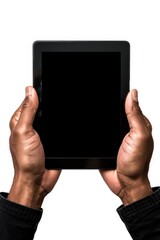 Poster - A person holding a tablet computer, great for tech-related concepts and illustrations