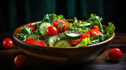 Poster - mixed foliage lettuce salad