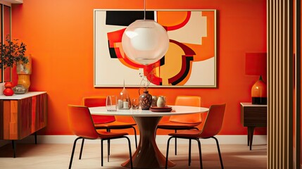 Wall Mural - century dining room interior design