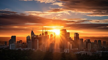 Wall Mural - warmth sunrays sun set