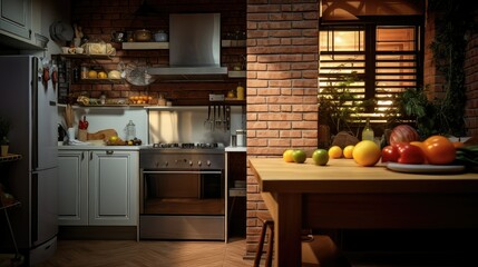 Sticker - fruit blurred kitchen interior design