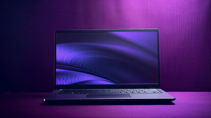 Poster - sheen laptop purple background