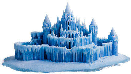 Aufkleber - A majestic ice castle complete with turrets and intricate details standing tall and proud in its frozen glory.