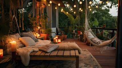 Poster - daybed interior design bohemian