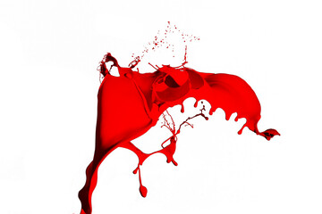 Wall Mural - Red paint splash isolated 