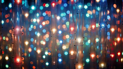 Canvas Print - festive blurred holiday lights