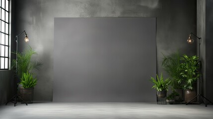 Sticker - solid dark gray studio background