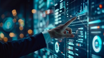 Poster - Businessman Interacting with a Digital Interface