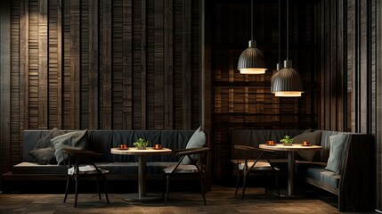 Wall Mural - rustic dark wood slats