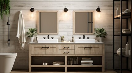 Canvas Print - vintage bathroom vanity lights