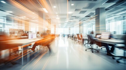 Wall Mural - desks blurred interior spaces