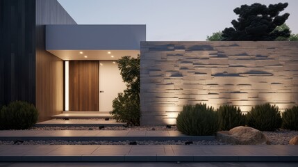 Wall Mural - stone outdoor light fixture