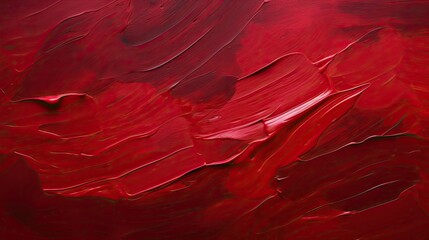 Canvas Print - brushstroke dark red paint