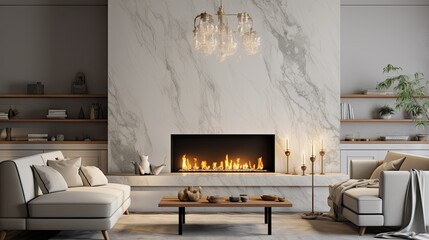 Wall Mural - luxury light gray marble