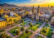 © Man888 - Vibrant cityscape of Lima Peru captured by drone, showcasing majestic colonial architecture, tranquil Plaza de Armas, and sprawling urban landscape nestled in Andean foothills.