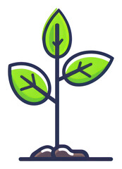 Sticker - PNG  Growing plant with green leaves