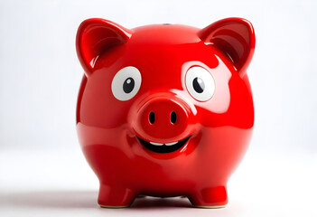 Wall Mural - Red piggy bank bringing joy to savings
