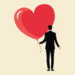 © Den - man with heart baloon minimalism