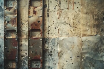 Wall Mural - A close-up shot of a rusty metal structure, perfect for use in industrial or mechanical contexts