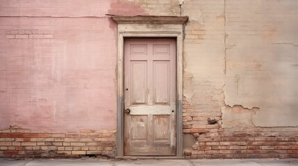 Poster - weathered pink door