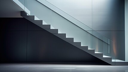 Canvas Print - staircase grey metal