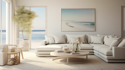 Wall Mural - relaxation blurred coastal home interior