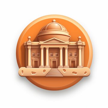 museum monument web icon orange gradient white , generated by AI