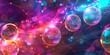 © Omtuanmuda - Vibrant Abstract Digital Art with Glowing Spheres and Colorful Light Trails