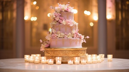 Canvas Print - cake pink gold design