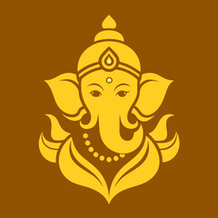 Poster - lord Ganesh logo icon Vector Illustration 