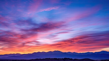 Canvas Print - silhouette purple sunset sky