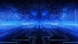 © sorin - Abstract digital circuit board on blue tech bg with connected lines, navy gradient for ai innovation