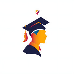 graduate hat and college student logo vector. education logo template design concept isolated on white background, minimalism, png