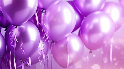 Sticker - festive birthday balloons purple