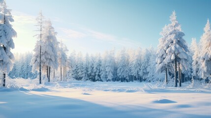 Canvas Print - sky light winter background